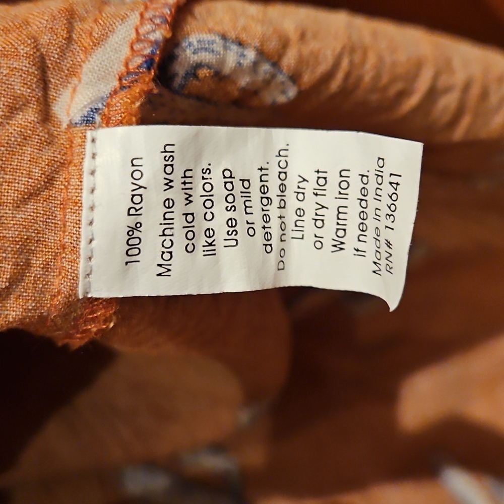 Orange Button-Up Blouse - Picture 6 of 6
